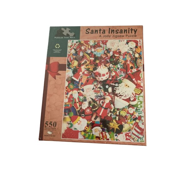 Puzzles That Rock Santa Insanity A Jolly Jigsaw 550pc Puzzle - Picture 1 of 7